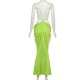 Sexy Backless Solid Color Maxi Dress GZJQ-K6D07649A