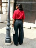 Plus Size Raw Edge Star-Print Washed Jeans GYLN-2514