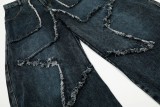 Plus Size Raw Edge Star-Print Washed Jeans GYLN-2514