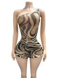 Sleeveless Zebra Print Romper GFCF-1475