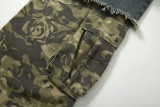 Plus Size Camouflage Print Patchwork Holes Jeans GYLN-0513