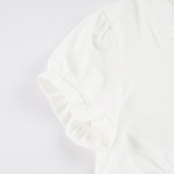 Solid Color Short Sleeve Short T Shirt GPKJ-MR49162