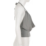 Deep V Neck Backless Halterneck Tops GPKJ-MR49069