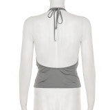 Deep V Neck Backless Halterneck Tops GPKJ-MR49069