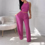 Sleeveless Solid Color Two Piece Pants Set HNIF-GY325