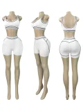 Contrast Color Sleeveless Tank Top Two Piece Set CH-26082