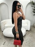 Polka Dots Print Halterneck Seventh Jumpsuit SHD-8106