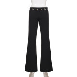 Solid Color Sport Micor Flare Pants GPKJ-MR49422