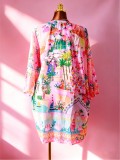 Sexy Print Bikinis Beach Sun Protection Coat 3 Piece Swimsuit GTGE-MH1005