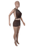 Sexy Loose Backless Two Piece Short Set SHD-9986