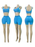Contrast Color Sleeveless Tank Top Two Piece Set CH-26082