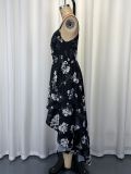 Print Sling Irregular Maxi Dress GWDS-260418