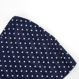 Polka Dots Print Wrap Chest Top Seventh Pant Suit MXBF-J26ST120
