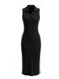 Sleeveless Stripe Patchwork Maxi Dress HNIF-YY044