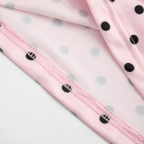 Polka Dots Print Halterneck Two Piece Pants Set MXBF-D26ST115