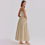 Floral Print Spaghetti-Strap Maxi Dress LJSF-D6421412X