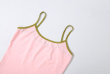 Solid Color Sling Tank Top Loose Pants 2 Piece Set GZJQ-K6S09873A