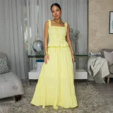 Solid Color Sleeveless Loose Two Piece Skirt Set CYA-902327