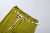 Contrast Color Sling Top Fifth Pants Suit XEF-K6S09860A