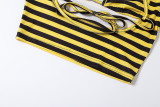 Stripe Tie Up Bikini Beach Three Piece Swimsuit GZJQ-K6S07238A