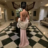 Solid Color Irregular Backless Maxi Dress GYME-K6D02425A