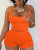 Solid Color Sling Tank Top Short Set SHD-8007