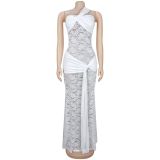 Lace Slash Shoulder Maxi Dress GFYX-7692