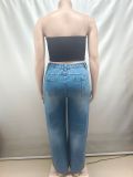 Fashion Washed Straight Jeans GAKF-60401