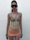 Deep V Neck Contrast Color Tank Top GLAG-T6121096G