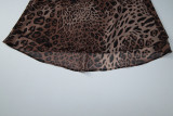 V Neck Leopard Print Chiffon Mini Dress GLAG-D6321377F