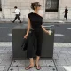 Solid Color Patchwork Micro Flare Seventh Pant GLAG-P6121245F