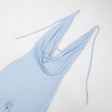 Solid Color Halterneck Backless Jumpsuit MXBF-D26JP151