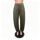 Solid Color Casual Wide Leg Pants BGN-369