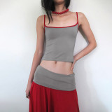 Sling Tank Top Irregular Long Skirt Suit XEF-K6S09935A