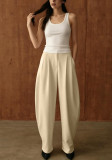 Solid Color Casual Wide Leg Pants BGN-369