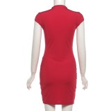 Hollow Out Solid Color Mini Dress XEF-K6D08956A