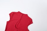 Hollow Out Solid Color Mini Dress XEF-K6D08956A