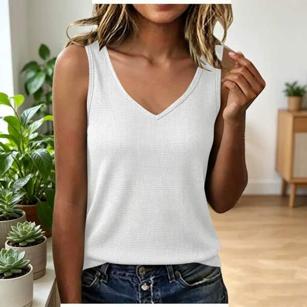 V Neck Knits Sleeveless Tank Top GYZY-9033