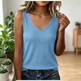V Neck Knits Sleeveless Tank Top GYZY-9033