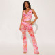 Print Halterneck Backless Jumpsuit GDSF-Q26JP042