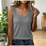 V Neck Knits Sleeveless Tank Top GYZY-9033