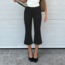 Solid Color Casual Micro Flare Pants GPKJ-MR48874