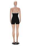Contrast Color Backless Romper GXYF-H0501