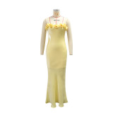 Backless Sling Flowers Evening Dress CYA-902255