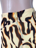 Leopard Print Irregular Skirt(With Lined) SHD-8111