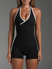 Contrast Color Backless Romper GXYF-H0501