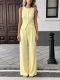 Solid Color Sleeveless Two Piece Pants Set SHD-8110