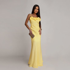 Backless Sling Flowers Evening Dress CYA-902255