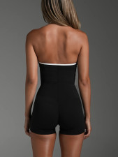 Contrast Color Backless Romper GXYF-H0501