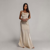 Backless Sling Flowers Evening Dress CYA-902255